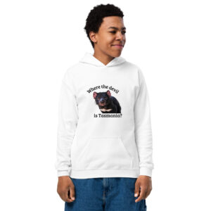 Youth pullover hoodie - Tasmanian Devil white